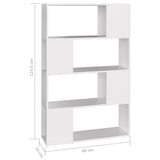 Book Cabinet Room Divider White 80x24x124.5 cm Engineered Wood 809134