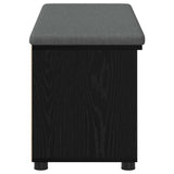 Hall Bench with Cushion with Shelf Black Oak 100 x 38 x 46 cm 891513