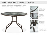 6 Piece Garden Dining Set with Umbrella, Outdoor Dining Sets with Parasol, 4 Folding Dining Chairs & T3398P311642