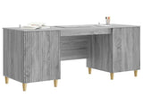 Desk with Shelf Grey Sonoma 142.5 x 50 x 75 cm Engineered Wood 3414600