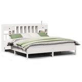 Bookcase Bed without Mattress White 180x200 cm Super King Solid Wood Pine 3322901