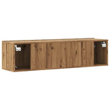 Wall Mounted TV Cabinet Artisan Oak 120x30x30 cm Engineered Wood 856021