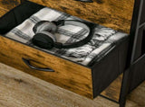 Bedroom Chest of Drawers, Industrial 5 Fabric Drawer Dresser with Open Shelf for Living Room, Rustic T3398P342302