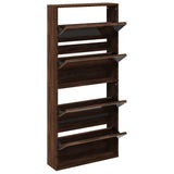 Shoe Cabinet with Mirror 4-Layer Brown Oak 63x17x134 cm 3228279