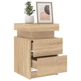 Bedside Cabinet with LED Lights Sonoma Oak 35x39x55 cm 836753