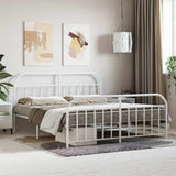 Metal Bed Frame without Mattress with Footboard White 180x200cm 353706