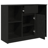 Sideboard with Drawer Black Oak 101x35x76 cm Engineered Wood 861563