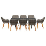 Garden Dining Set with Cushion 9 pcs Grey Poly Rattan 3261626