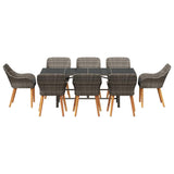 Garden Dining Set with Cushion 9 pcs Grey Poly Rattan 3261626