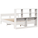 Bookcase Bed without Mattress White 120x200cm Solid Wood Pine 3322991