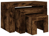 Nesting Coffee Tables 3 pcs Smoked Oak Engineered Wood 815984