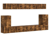 TV Cabinet Set Wall-mounted 5 pcs Smoked Oak Engineered Wood 3409092