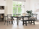 Dining Bench NOAIN 120 x 41 x 45 cm Solid Pine Wood Black 42020926