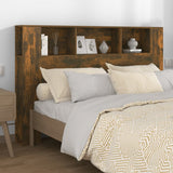 Headboard Cabinet Smoked Oak Engineered Wood 160x18.5x104.5 cm 817273