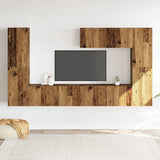 ZNTS Wall Mounted TV cabinets 7 pcs Old Wood Engineered Wood 3328979