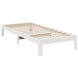 ZNTS Bed Frame without Mattress White 80x200 cm Solid Wood Pine 859215