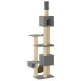 Floor-to-Ceiling Cat Tree with Sisal Post Light Grey 257-283 cm 42053500