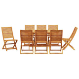 Garden Dining Set Folding 9 pcs Brown Solid Acacia Wood 3375759