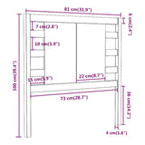 Headboard Grey 81x4x100 cm Solid Wood Pine 818747