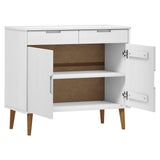 Sideboard MOLDE White 90x40x80 cm Solid Wood Pine 350547