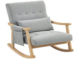 Wood Frame Rocking Accent Chair - Light Grey T3398P424904