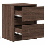 ZNTS Bedside Cabinet with LED Lights Brown Oak Engineered Wood 852045