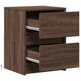 ZNTS Bedside Cabinet with LED Lights Brown Oak Engineered Wood 852045