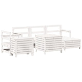 Garden Sofa Set White Solid pine wood, Plywood slats 7 Piece 3250553