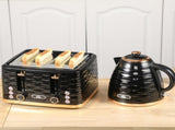 Kettle and Toaster Sets, 3000W 1.7L Rapid Boil Kettle & 4 Slice Toaster with 7 Browning Controls, T3398P344313