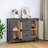 Sideboard Grey 100x35x74 cm Solid Wood Pine 814566