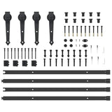 Sliding Door Hardware Kit 213,5 cm Steel Black 3295726