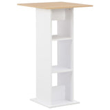 ZNTS Bar Table White and Sonoma Oak 60x60x110 cm 280209