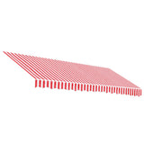 Awning Replacement Fabric Red and White 4x3.5 m Polyester 367717