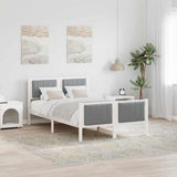 Bed frame White and light grey 120 x 190 cm Solid pine wood 878488
