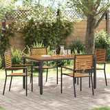 Garden Dining Set 5 pcs Black Poly Rattan 3365438