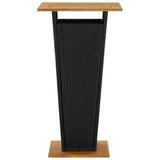 Bar Table Black 60x60x110 cm Poly Rattan and Solid Acacia Wood 313463