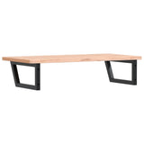 Basin Shelf Wall Mounted Steel and Solid Wood Beech 3302435