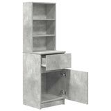 Bedside Cabinet Concrete Grey 39x35x125 cm Engineered Wood 861313