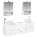 Bathroom Furniture Set 5 pcs White Engineered Wood and Glass 3406999
