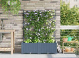 Garden Planter 2 pcs LiGht Grey 80 x 40 x 143 cm PP 42002884