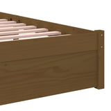 Bed Frame without Mattress Honey Brown Solid Wood 90x190 cm Single 814917