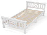 Wooden Bed Frame with Drawers Single Storage Bed Solid Pine Wood,3FT Guest Bed For Adults, Kids, WF292375AAW