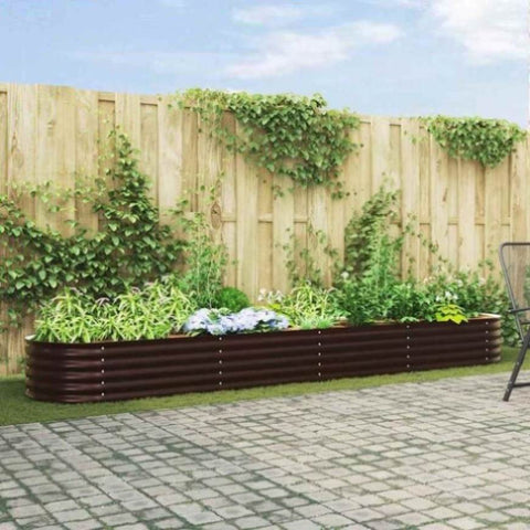 Garden Raised Bed Brown 400 x 80 x 44 cm Steel 42008137