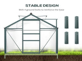 6 x 10ft Polycarbonate Greenhouse, Large Walk-In Green House with Slide Door and Window, Garden T3398P317624