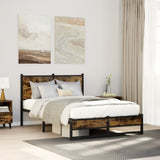 Metal Bed Frame without Mattress Smoked Oak 120x200 cm 4007830