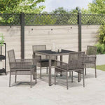 Garden Dining Set 5 pcs Grey Poly rattan 3334872