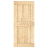Sliding Door with Hardware Set 95x210 cm Solid Wood Pine 3203264