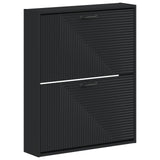 Wall-Mounted Shoe Cabinet HAARLEM 71 x 17 x 86 cm Black 896856