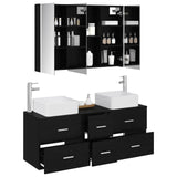 Bathroom Furniture Set 4 pcs Black Oak 3406784