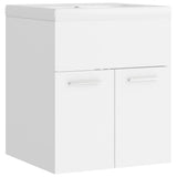 Sink Cabinet with Built-in Basin White Engineered Wood 3070811